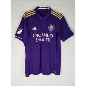 Adidas Orlando City MLS Soccer Jersey Polo Shirt Purple Size Large